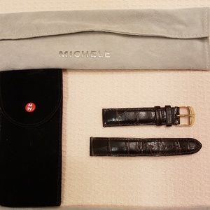 Michele alligator brown leather 18 mm watch band